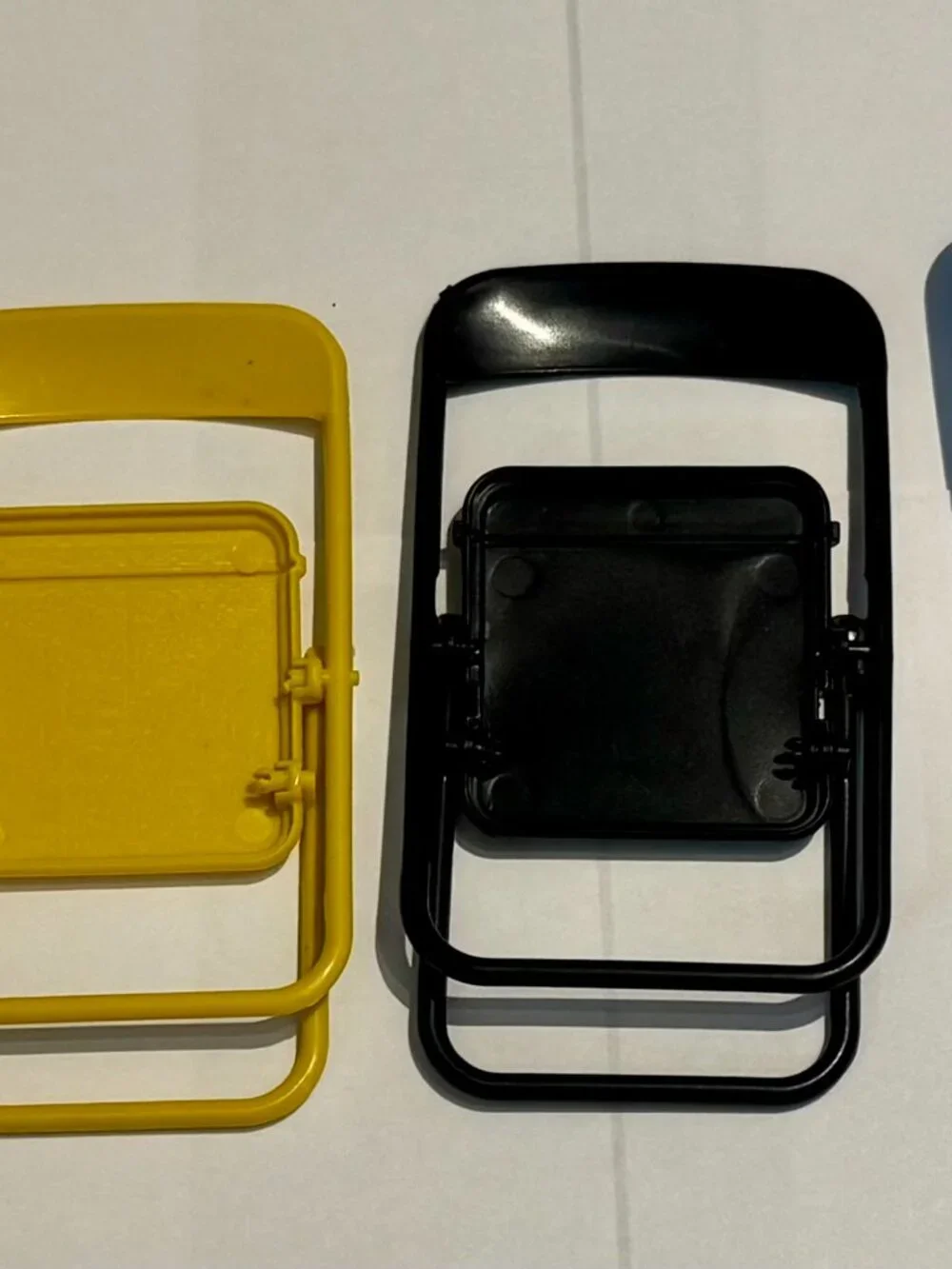 Blue Plastic Folding Chair Cell Phone Stand
